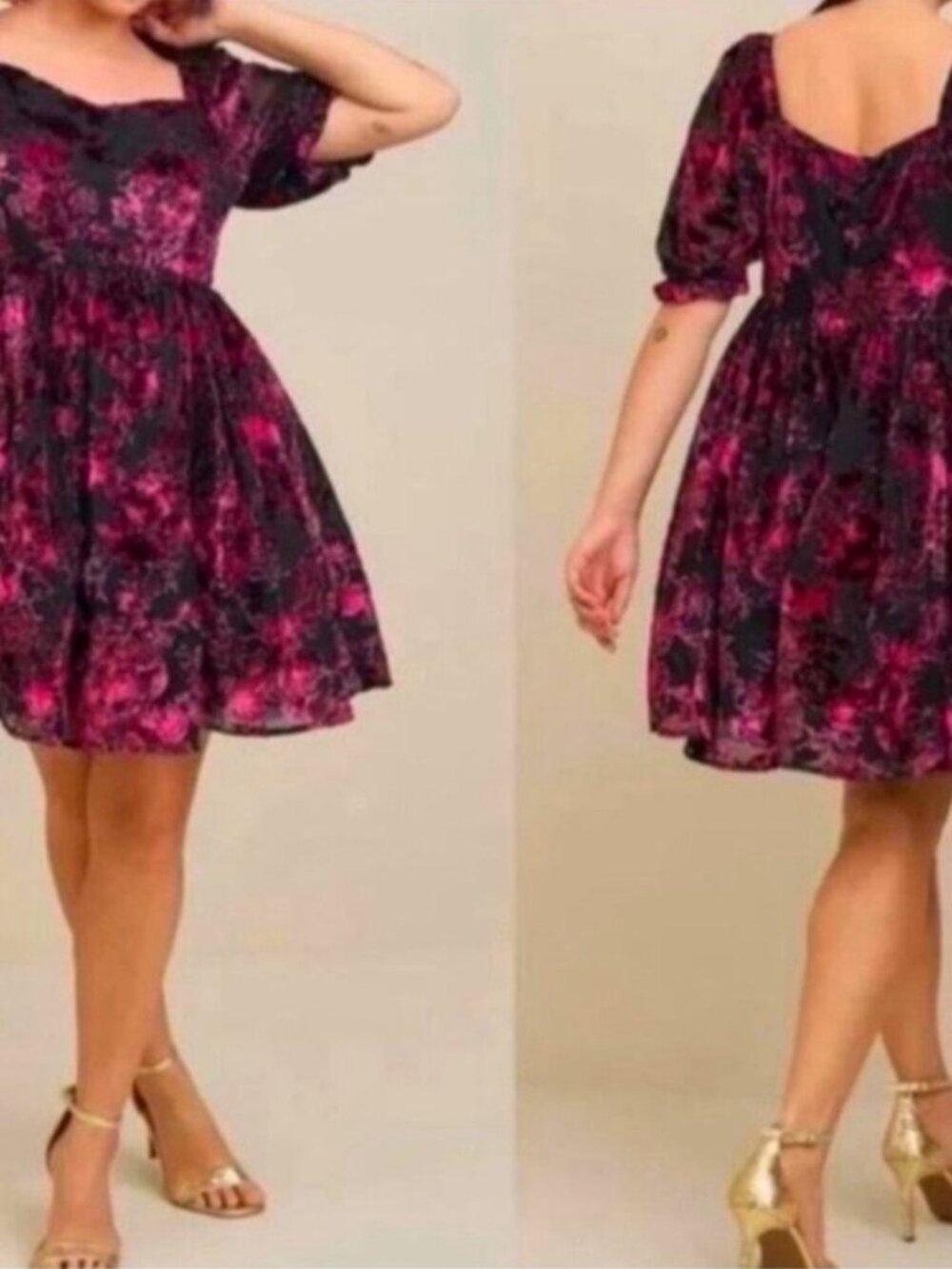 Torrid Plus Size Cocktail Dress 1X Semi Formal 16 Homecoming Retro Party Cruise